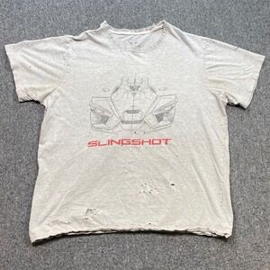 Slingshot Graphic TShirt Sz XL Mens Grey Grunge Thrashed Polaris‎ Roadster Moto